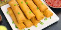 One of the easy and simple deep fried snack recipes is prepared with leftover bread slices and spring roll stuffing